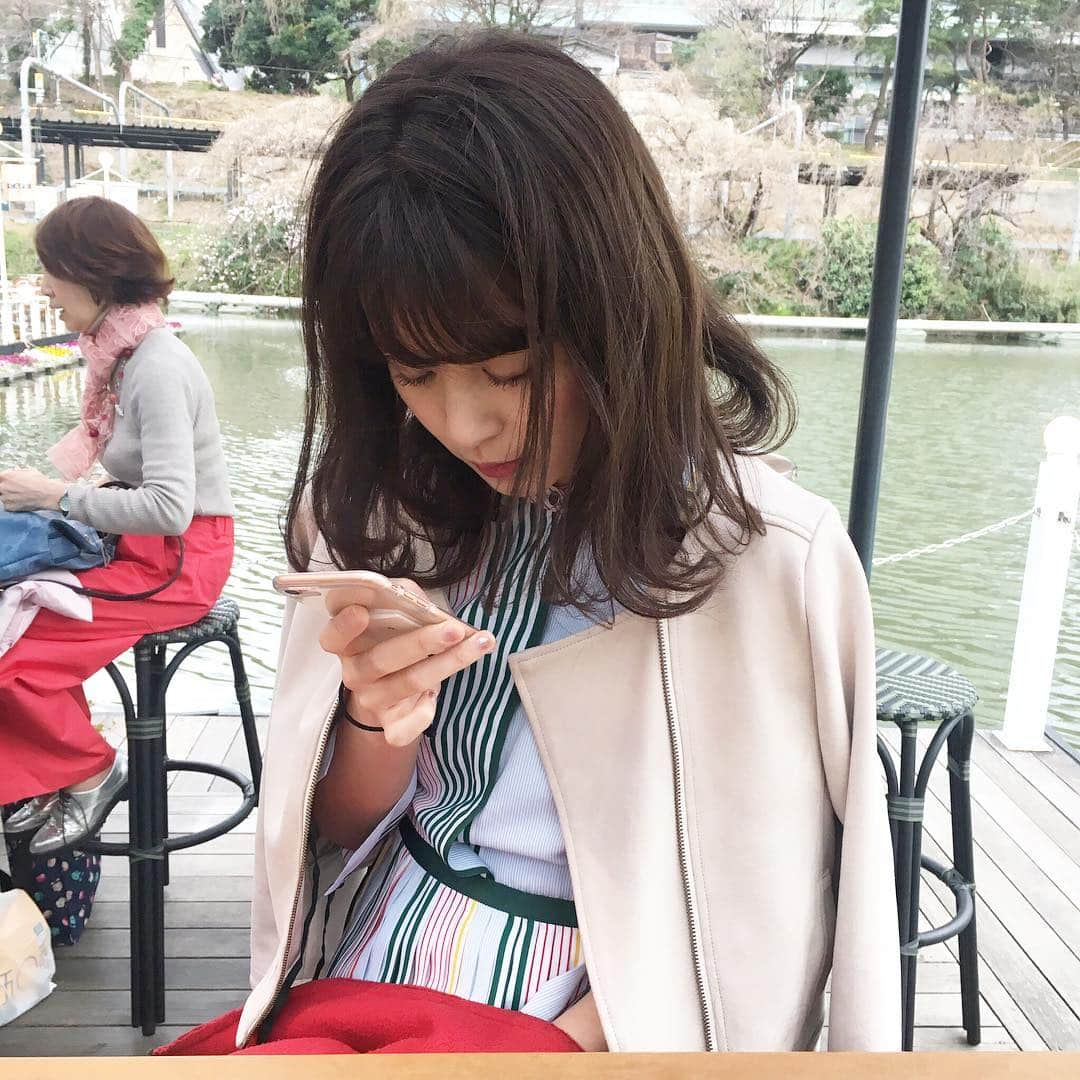 沖田愛加さんのインスタグラム写真 - (沖田愛加Instagram)「カナルカフェは外に膝掛けあってとても快適でした💙」3月27日 18時39分 - okita_aika