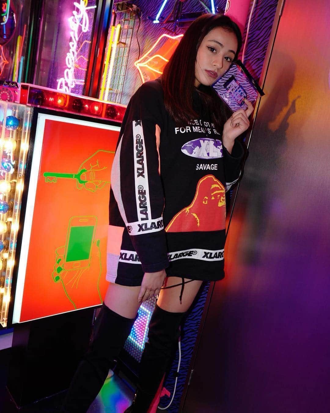 のインスタグラム：「@maaayaofficial  Thanks 🙏  @xlargejp  #xlarge #xlargejp #xlarge_snap」