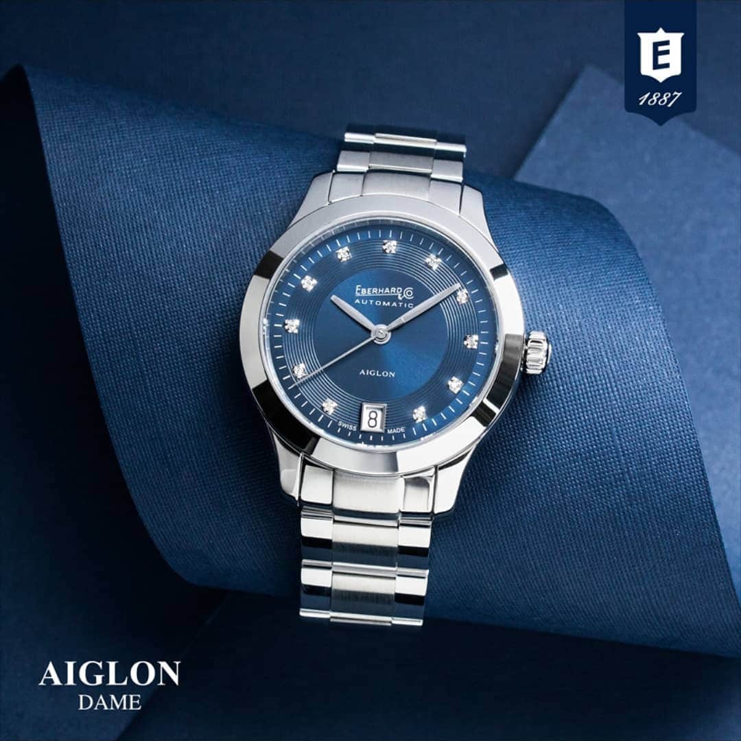 エベラールさんのインスタグラム写真 - (エベラールInstagram)「Aiglon Dame is an automatic model with a soft elegant look. The blue "soleil" dial is enriched with indexes in cabochon diamonds, a refined proposal, perfect for everyday wear. #aiglondame #aiglon #ladywatch #eberhard #eberhardwatches #eberhard_co #eberhard1887 #eberhard_1887」3月27日 20時10分 - eberhard_1887