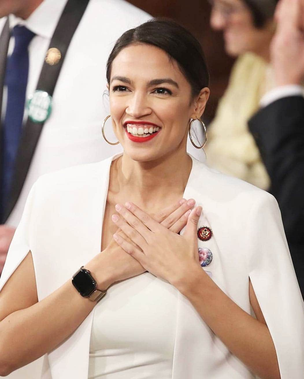 British Vogueさんのインスタグラム写真 - (British VogueInstagram)「She literally danced her way into office as the youngest congresswomen in history, but even #AlexandriaOcasioCortez sometimes struggles with imposter syndrome. See how she used the topic - which impacts women across the world - to respond to a political opponent and spread a message of self worth, via the link in bio.」3月28日 0時03分 - britishvogue