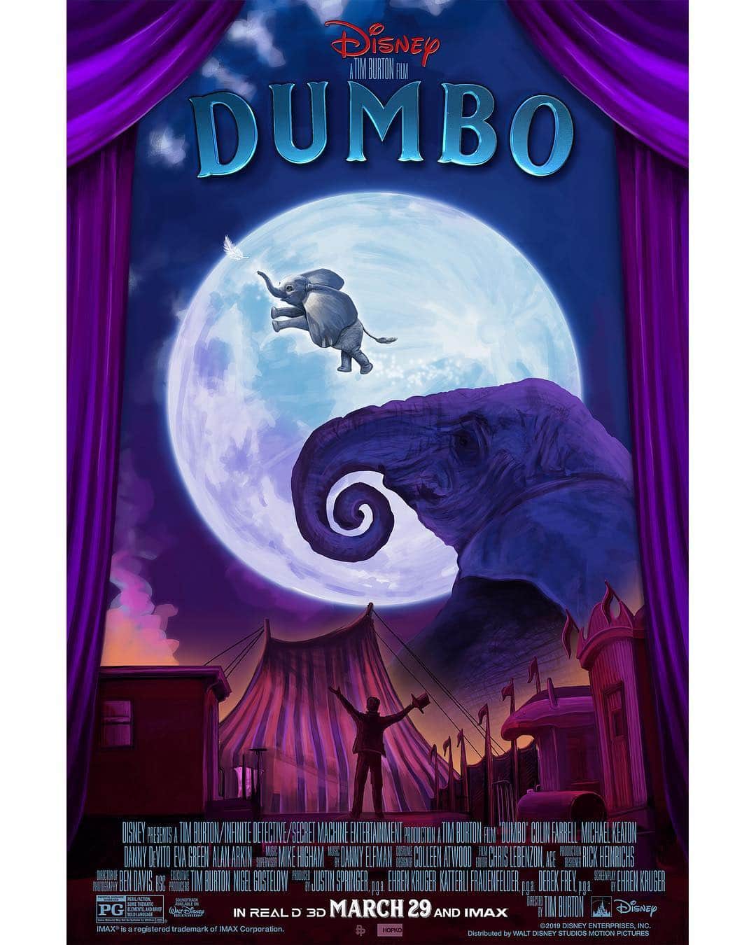 Walt Disney Studiosさんのインスタグラム写真 - (Walt Disney StudiosInstagram)「Let’s get ready for #Dumbo with new Poster Posse art by @hopkodesigns, @turksworks, @kazoomori, @samgilbey. See the film in theaters tomorrow!」3月28日 4時18分 - disneystudios