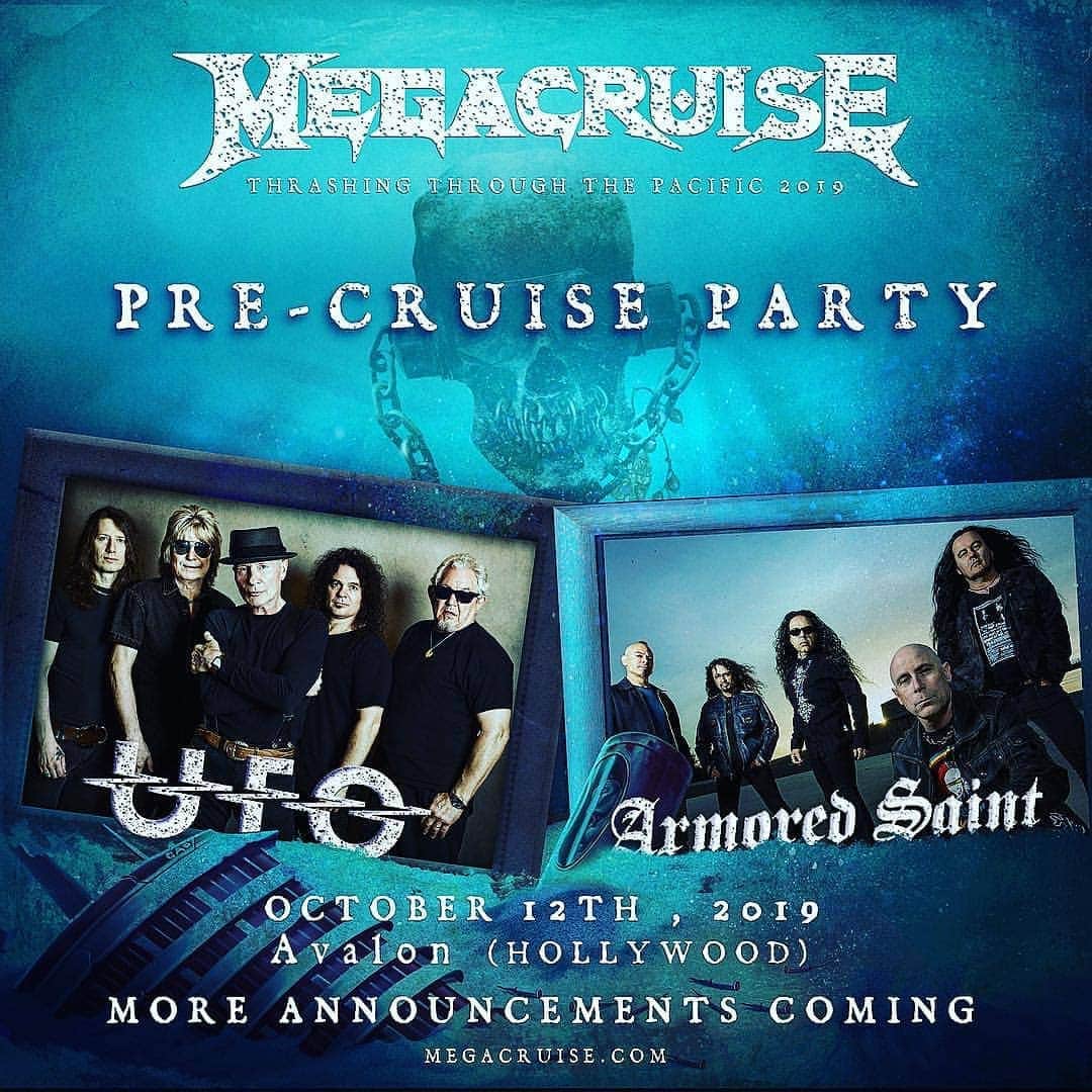 Megadethさんのインスタグラム写真 - (MegadethInstagram)「Kick the cruise off with a party on October 12 at Avalon Hollywood and get your MEGACRUISE experience started!! Red carpet walk with Vic, raffles, drinks and more!! A special performance by UFO, plus Los Angeles natives Armored Saint! Stay tuned for details on tickets, additional artists and more events surrounding the party!! You still have time to book a cabin at: MegaCruise.com . #megadeth #megacruise #ufo #armoredsaint #hollywood #cruise」3月28日 4時27分 - megadeth