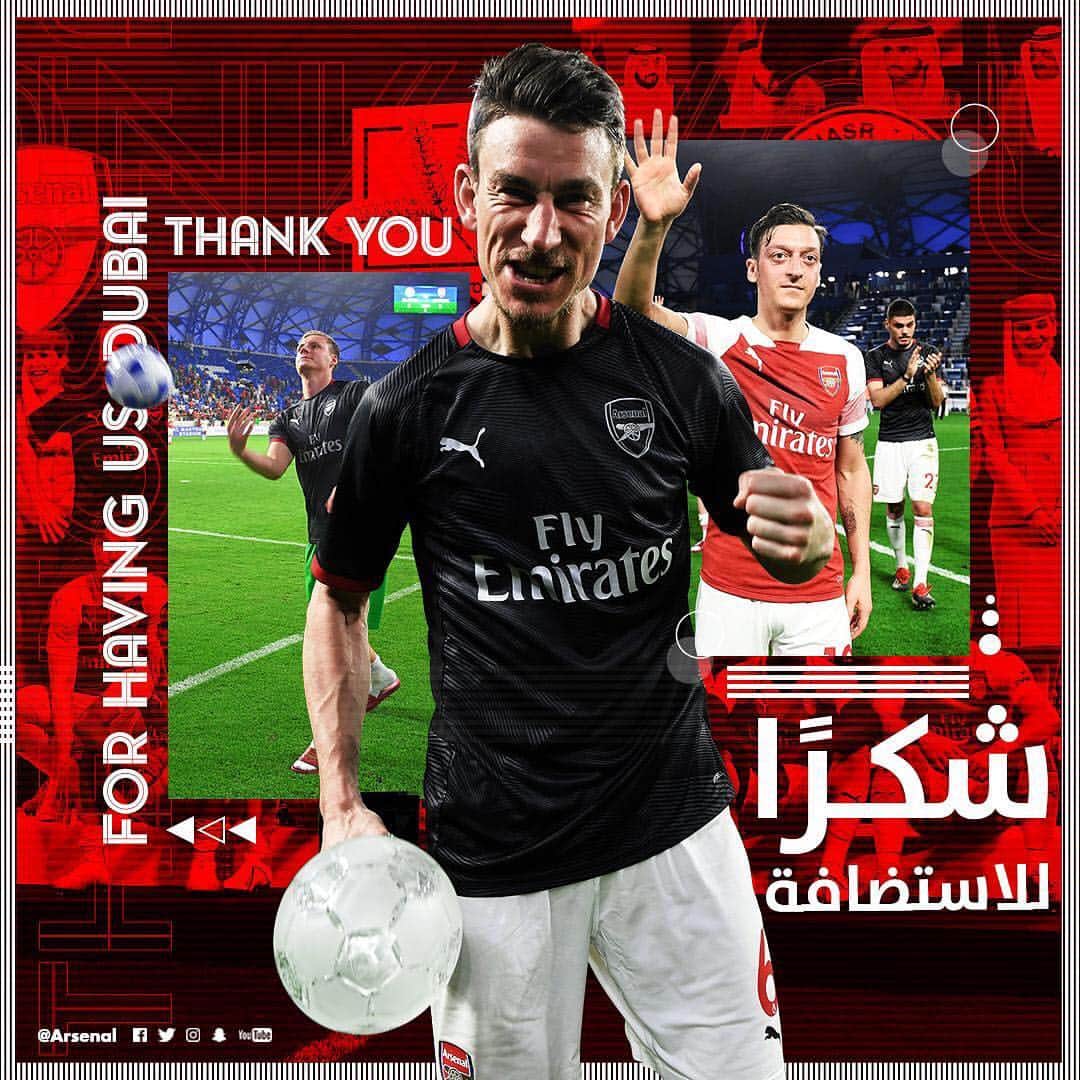アーセナルFCさんのインスタグラム写真 - (アーセナルFCInstagram)「🇦🇪 Thanks for having us Dubai 🙌 #ArsenalinDubai #Arsenal #AFC #Koscielny #Leno #Ozil #M10」3月28日 5時46分 - arsenal