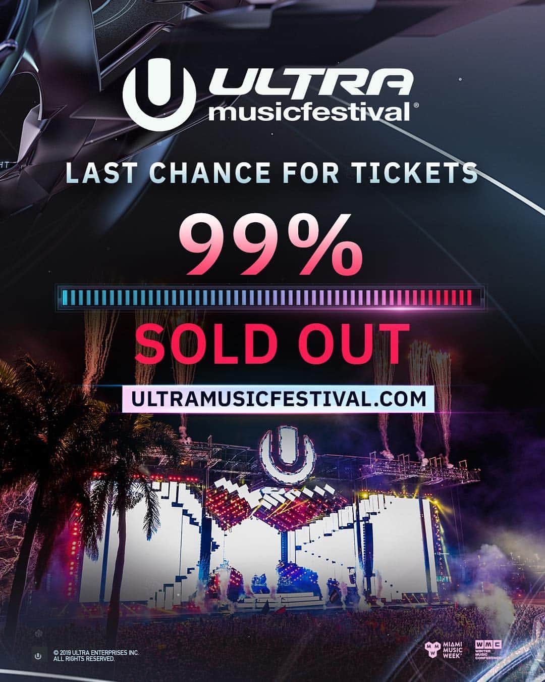 Ultra Music Festivalさんのインスタグラム写真 - (Ultra Music FestivalInstagram)「🚨🚨99% SOLD OUT🚨🚨 This is your LAST chance to purchase tickets for #Ultra2019!!」3月28日 6時41分 - ultra