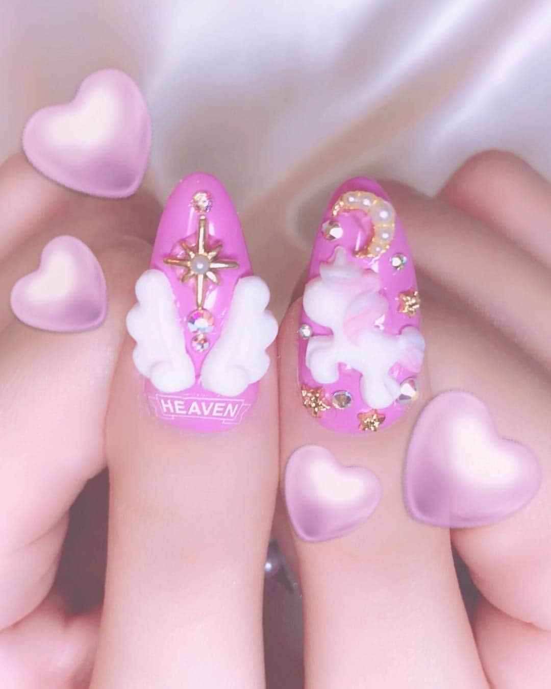 あかりさんのインスタグラム写真 - (あかりInstagram)「NEWねいる💕💅✨ 3Dユニコーンねいる🦄🌙.*·̩͙💎💖 ラメのユニコーンねいるもいれてもらって だぶるでユニコーン🦄💗🦄💗わら おやゆびのてんしのはね👼🏼👼👼🏻かわいすぎるよね💕おでのすきな おんなのこと おそろいなんだぁ〜🥰💖 カラーもはる🌸ぽい、ユニコーン🦄ぽい ゆめかわ ぜんかいなカラーにしてもらったの🦄🌸💭💗💗💗 パーツゎおねーさんのセンス🦄💎🌟🌙*ﾟかわいすぎてむりみあふれる〜🥰💕 いっぱいおはなしできて たのしすぎたっ🥰💗💗💗 ありがとぉございます🥰🎀💕 #あかちゃむのネイル #かわいいネイル #ユニコーンネイル #3dユニコーンネイル #自爪 #自爪ロングネイル #自爪ロング派」3月28日 17時17分 - akachamxx