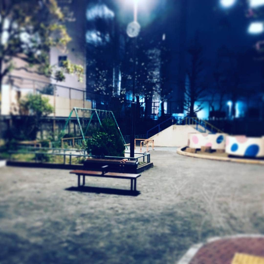 中野敬久さんのインスタグラム写真 - (中野敬久Instagram)「夜の公園って好きです。#公園 #あそこではない #灰色と青 #night #park」3月28日 9時12分 - hirohisanakano