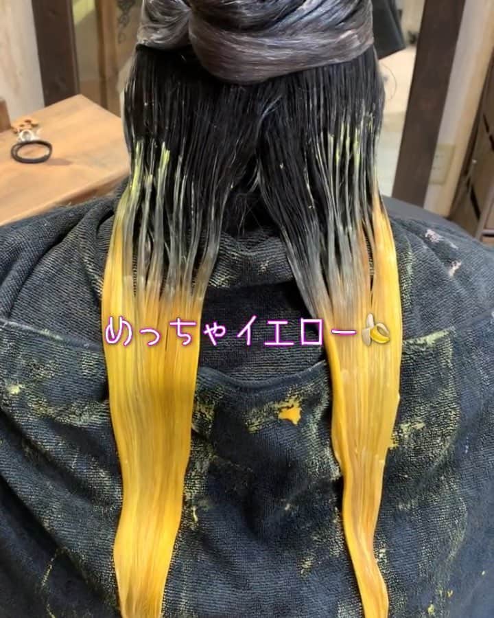 HairStyle_by.PuraVida長澤圭佑のインスタグラム：「シルバーベージュ×ネオンイエローカラー♫ ・ ・ マニパニのエレクトリックバナナ使用🍌🍌🍌 ・ ・ ・ ・ #hair #haircolor #hairstyle #color  #ハイライト#グラデーションカラー #マニパニ #マニックパニック #manicpanic #エレクトリックバナナ #派手髪 #ヤバカラ #ヤバカラー #ヤバいカラー屋さん #派手髪女子」