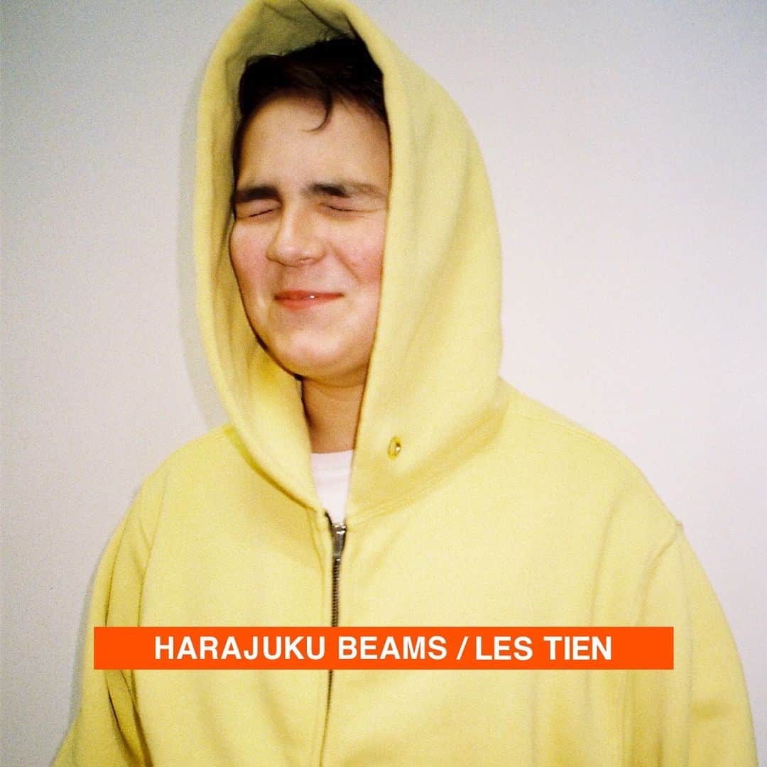のインスタグラム：「HARAJUKU BEAMS New Contents UP  LES TIEN  今シーズンから展開する新ブランドLES TIEN。カリフォルニアを感じさせるカラーリングのスウェットをメインに、ロサンゼルスにある自社工場で全て生産。 独特なフィット感、色、加工が大きな特徴で、細部にまでこだわりの詰まったアイテムを提案します。  Photographer：@mirimatsufuji  #HARAJUKU_BEAMS #beams #ビームス #原宿」