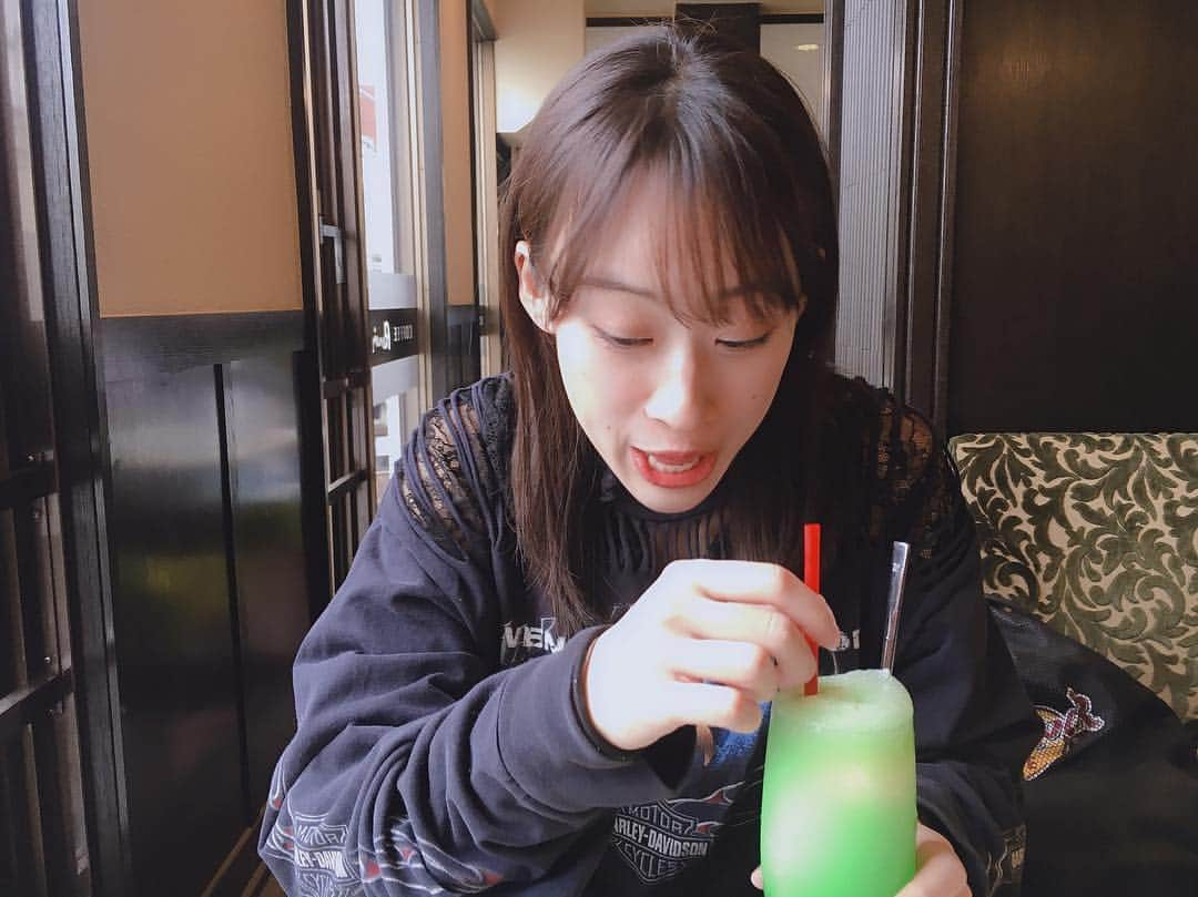 宮島小百合さんのインスタグラム写真 - (宮島小百合Instagram)「💚💚 #me #girl  #cafe #lunch #メロンソーダ #japan #tokyo #girl」3月28日 14時24分 - sayuri_kakaka