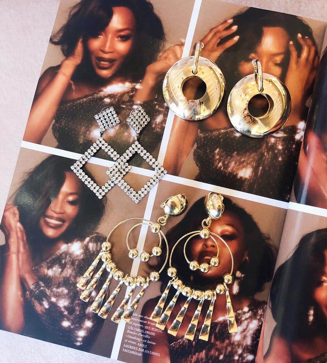 のインスタグラム：「Glamour shot ✨ Tap to shop the NEW Lunar, Beta, and Delancy earrings #newarrivals」