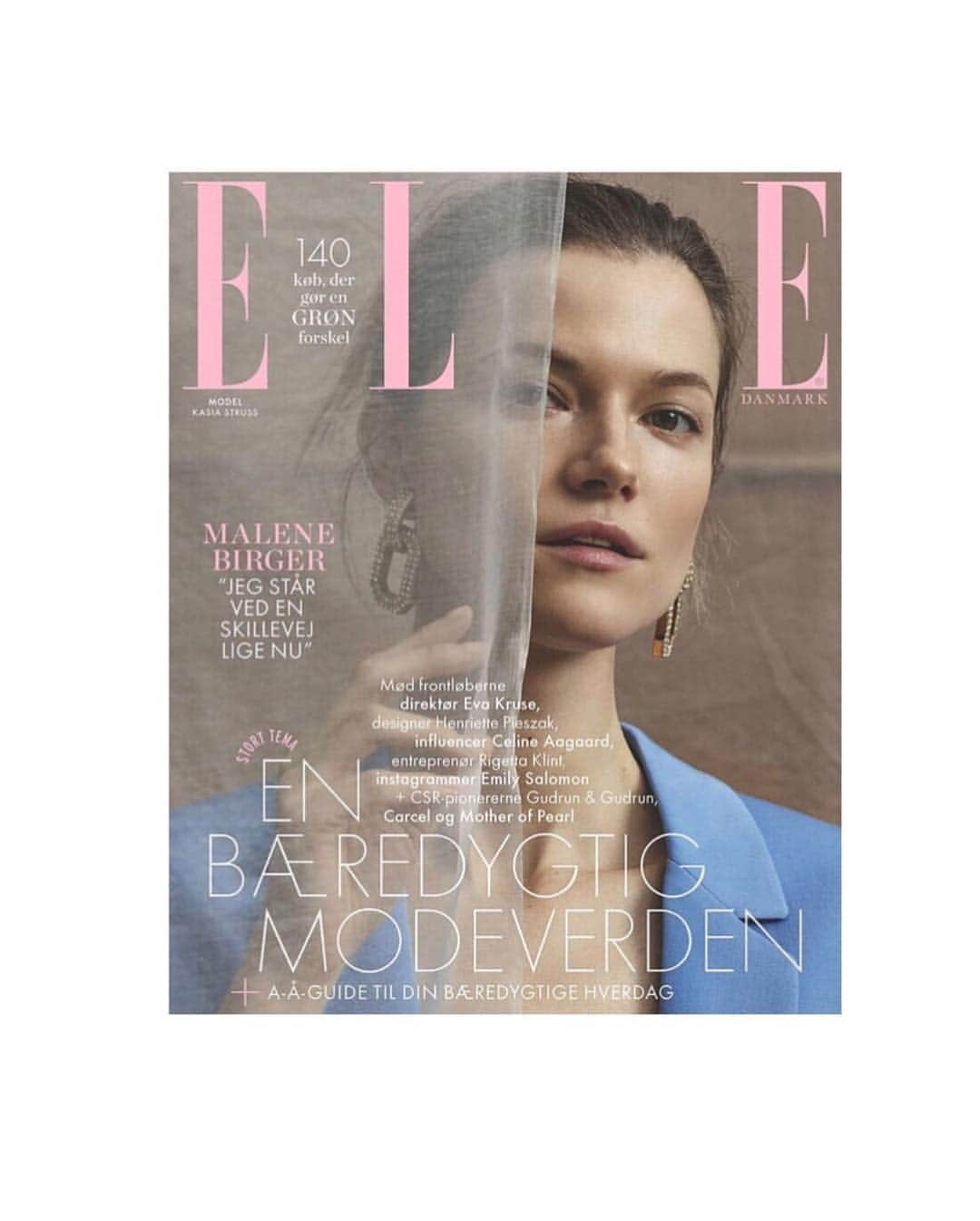 カシア・ストラスさんのインスタグラム写真 - (カシア・ストラスInstagram)「Sustainable fashion meets high end fashion. ♻️💚🌎 Happy to be part of this cover story for @elledanmark by @marcovanrijt . If you want to learn more about this topic check these inspiring accounts: @globalfashionagenda @goodonyou_app ♻️💚 #sustainablefashion」3月28日 22時29分 - kasiastruss