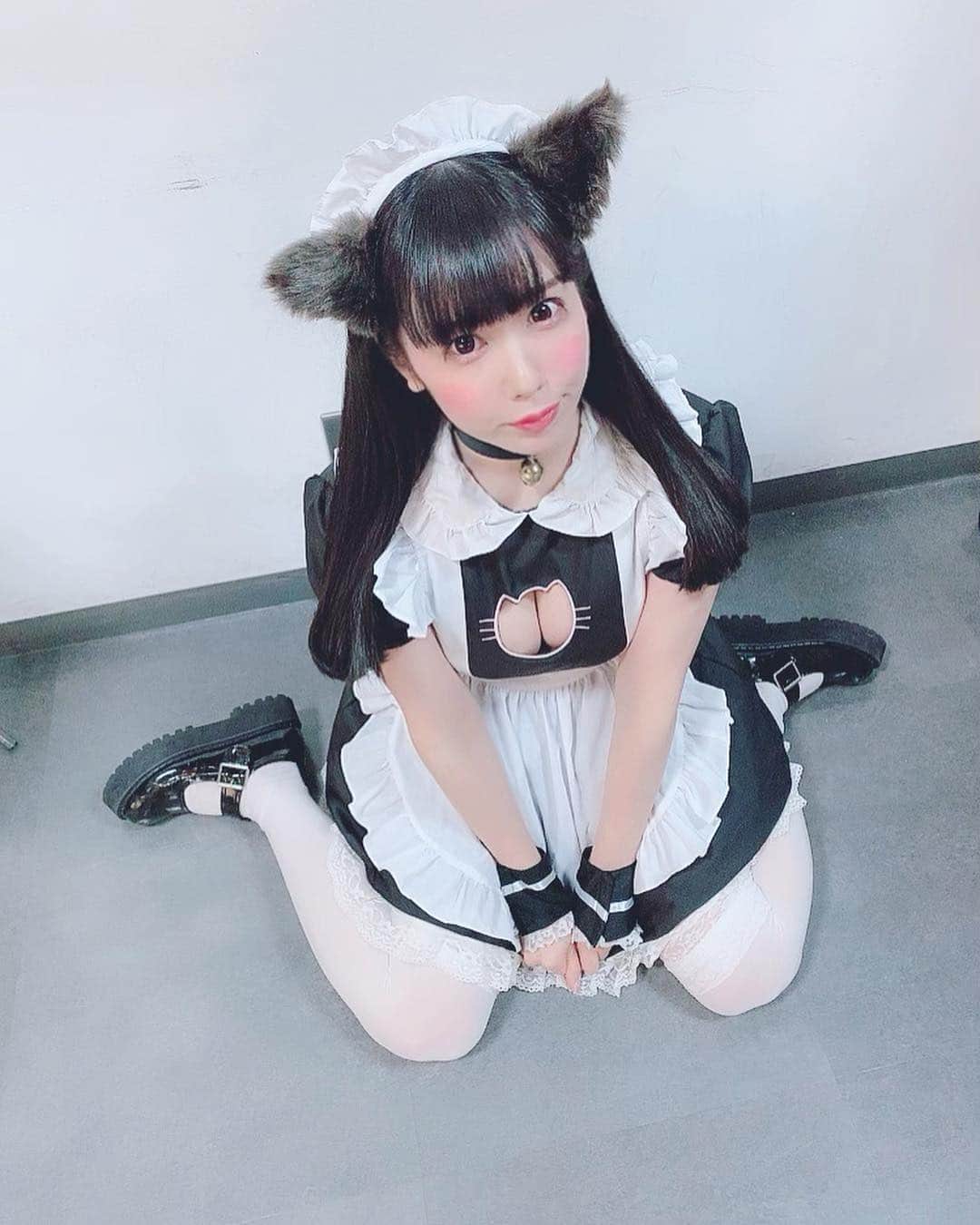 恋汐 りんごさんのインスタグラム写真 - (恋汐 りんごInstagram)「🐈 🖤 🐈 🖤 にゃんはわメイド(Ｕ∩ 'ᴗ' ∩Ｕ) なにもできなくても、 良いなの？(Ｕ )'-' Ｕ)  #しおに恋しよ #恋汐りんご  #maid  #cat  #ちゃおちゅーる  #idol  #japanesegirl」3月28日 22時35分 - sioringogo