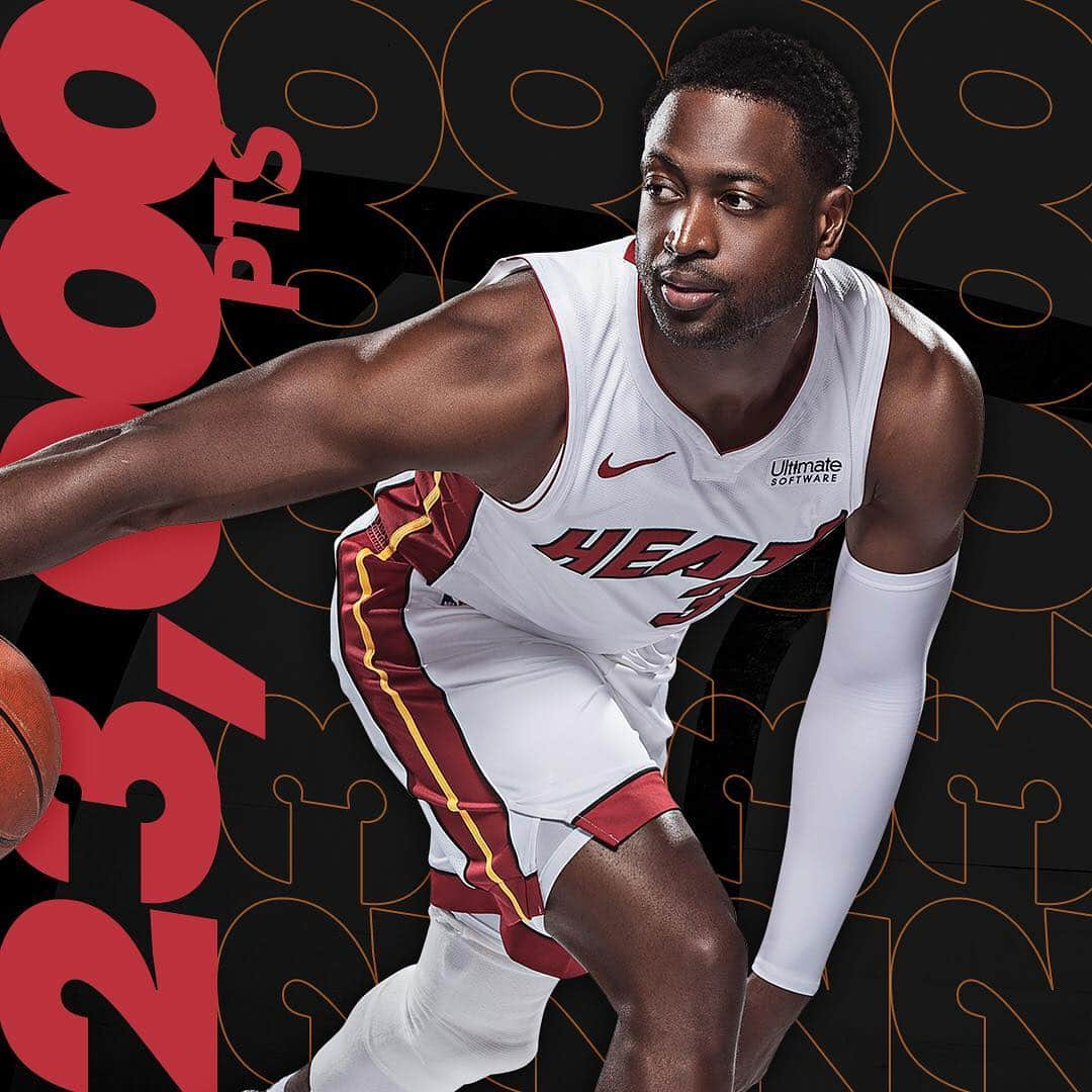 Miami HEATさんのインスタグラム写真 - (Miami HEATInstagram)「The scoring milestones keep coming for #FatherPrime!  With 22 points scored off the bench Tuesday night vs Orlando @DwyaneWade eclipsed 23K! D. Wade currently sits at 23,004 - let's see how high he can get over his final 8 regular season games! #OneLastDance」3月28日 23時29分 - miamiheat