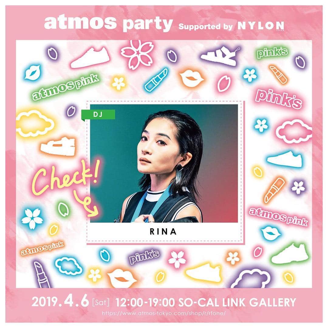 のインスタグラム：「. 2019年4月6日(土)より開催する atmos pink partyの出演者情報を一部公開！！🎉 DJ @djrina  @shioriybradshaw  @yukibeb  @yonyon.j  @____erie____ @yunaaay1030  @kanami_fukuzumi . 【ellesse Dance stage】 @ellesseheritagejp  @sayakamavoz  @mikity1225  @akanenmiyoshi  @miuide .  #atmos#atmostokyo#atmospink #atmospinkparty#アトモス#アトモスピンク」