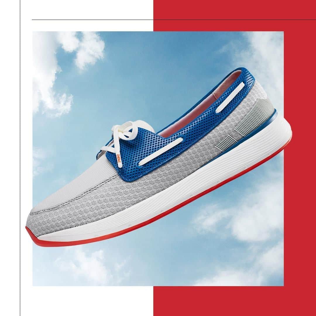 スイムズのインスタグラム：「Breathe in + chill out all weekend long in our redesigned Breeze Wave Boat loafer 🌊⠀ #SS19 #mensstyle #shoesoftheday #loafers」