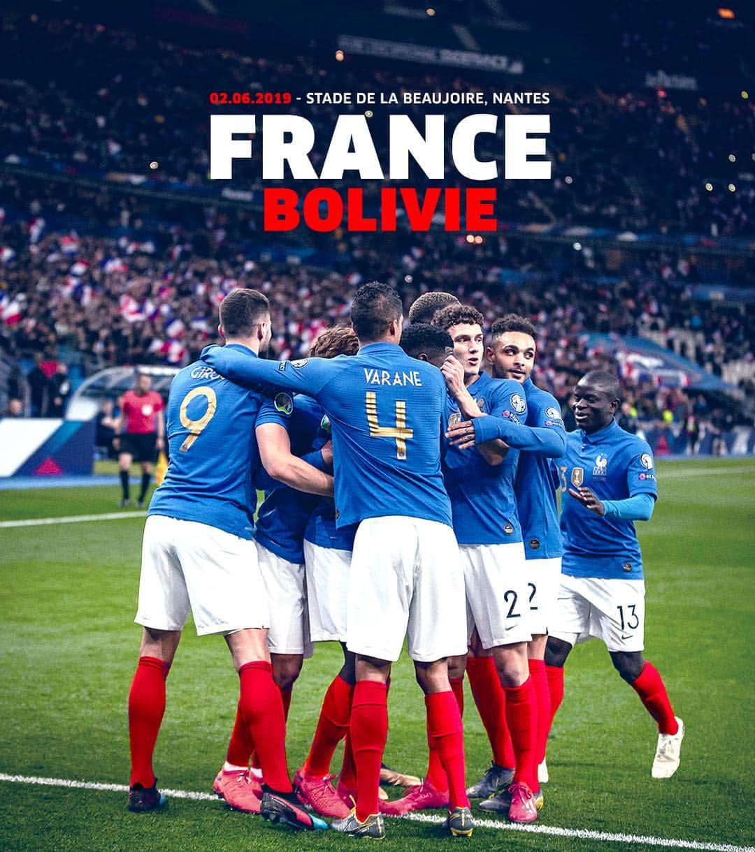 サッカー フランス代表チームさんのインスタグラム写真 - (サッカー フランス代表チームInstagram)「Les Bleus affronteront la Bolivie au stade de la Beaujoire de Nantes ! 🔥💪#FiersdetreBleus #FRABOL Rendez-vous le 2 juin ! 🔜 - Les Bleus will face Bolivia in Nantes on the 2nd of June ! 🔥💪」3月29日 1時39分 - equipedefrance