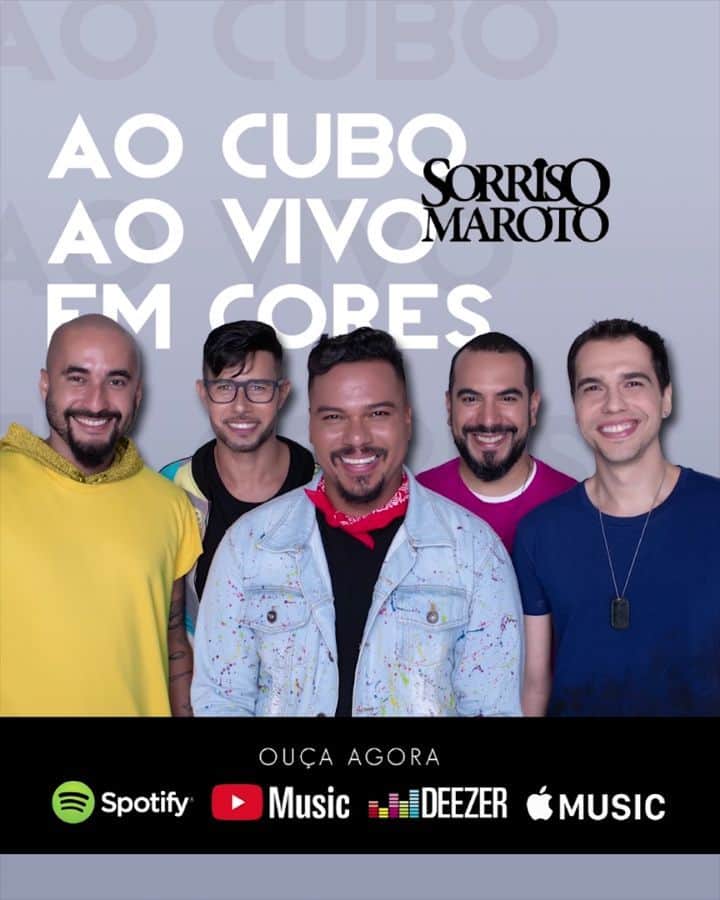 のインスタグラム：「Saiu, gente! 😀 Corre pro seu app de música preferido e ouça agora o álbum #SorrisoMarotoAoCuboAoVivoEmCores com mais 5 músicas inéditas pra vocês curtirem! Ah, e depois volta aqui pra dizer o que achou, hein! 😉」