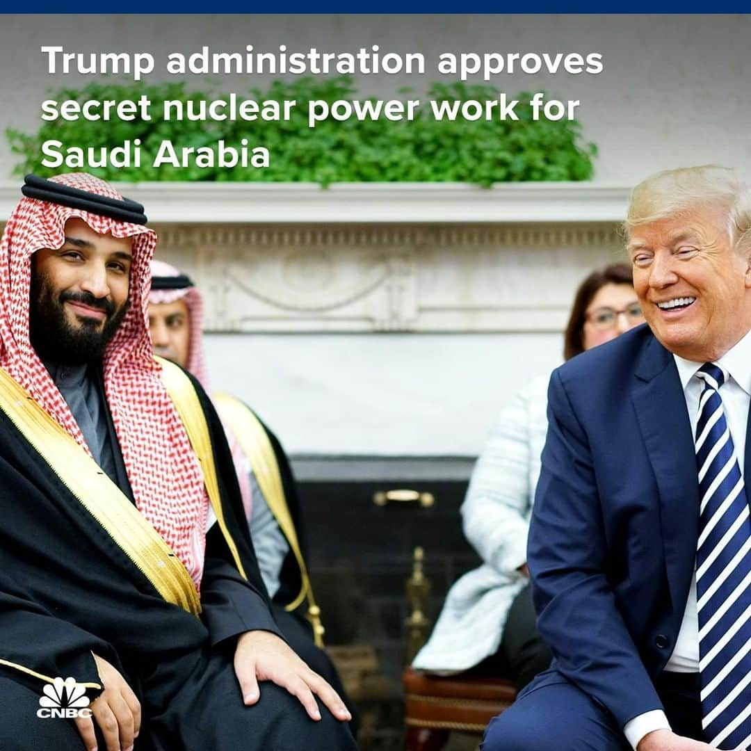 CNBCさんのインスタグラム写真 - (CNBCInstagram)「Energy Secretary Rick Perry has approved six secret authorizations by companies to sell nuclear power technology and assistance to Saudi Arabia, according to Reuters.⁣ ⁣ The Trump administration has quietly pursued a wider deal on sharing U.S. nuclear power technology with Saudi Arabia, which aims to build at least two nuclear power plants.⁣ ⁣ Several countries including the United States, South Korea and Russia are in competition for that deal, and the winners are expected to be announced later this year by Saudi Arabia.⁣ ⁣ You can read more, at the link in bio.⁣ ⁣ *⁣ *⁣ *⁣ *⁣ *⁣ *⁣ *⁣ *⁣ ⁣ #Energy #RickPerry #Nuclear #NuclearPower #tech #Technology #SaudiArabia #Power #PowerPlant #Trump #TrumpAdministration #Defense #Politics #CNBC」3月29日 4時17分 - cnbc