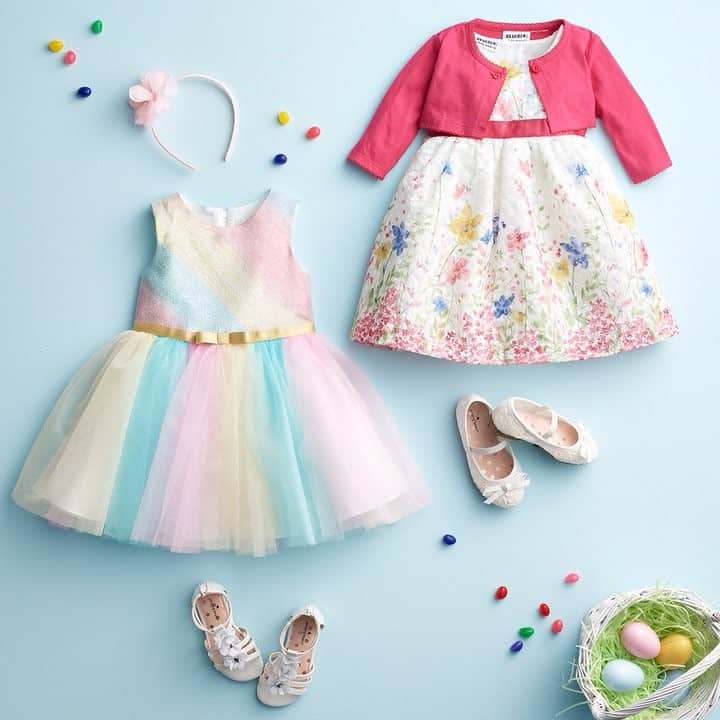 ロック&リパブリックのインスタグラム：「Twirl-worthy dresses + spring-ready shoes = the perfect Easter outfits. Get $10 off your kids’ and baby purchase of $50 or more with code KIDS10, through 4/7. #Kohls」