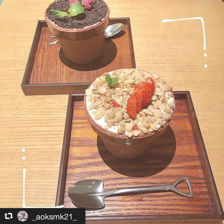 ハレノヒさんのインスタグラム写真 - (ハレノヒInstagram)「#repost @_aoksmk21_ via @PhotoAroundApp . ⑅ ㅤㅤㅤㅤㅤㅤㅤㅤㅤㅤㅤㅤㅤ ⌇(る)ハレノヒ⌇ ㅤㅤㅤㅤㅤㅤㅤㅤㅤㅤㅤㅤㅤ 植木鉢のケーキとっても美味しかった☕︎ スプーンがスコップなの可愛いすぎる… ⑅ ㅤㅤㅤㅤㅤㅤㅤㅤㅤㅤㅤㅤㅤ #新宿カフェ #カフェ巡り #東京カフェ #ハレノヒ #植木鉢スイーツ #いいね返し #cafe #cake #sweets @_aoksmk21_様 ご来店ありがとうございます😊お写真も嬉しいです♪ #かわいい#ケーキ#フラワーポット#スイーツ#ここでしか食べられない#ルミネエスト新宿#カフェ#harenohi#tokyo#shinjuku#lumineest#flowerpot」3月29日 8時30分 - harenohi2006