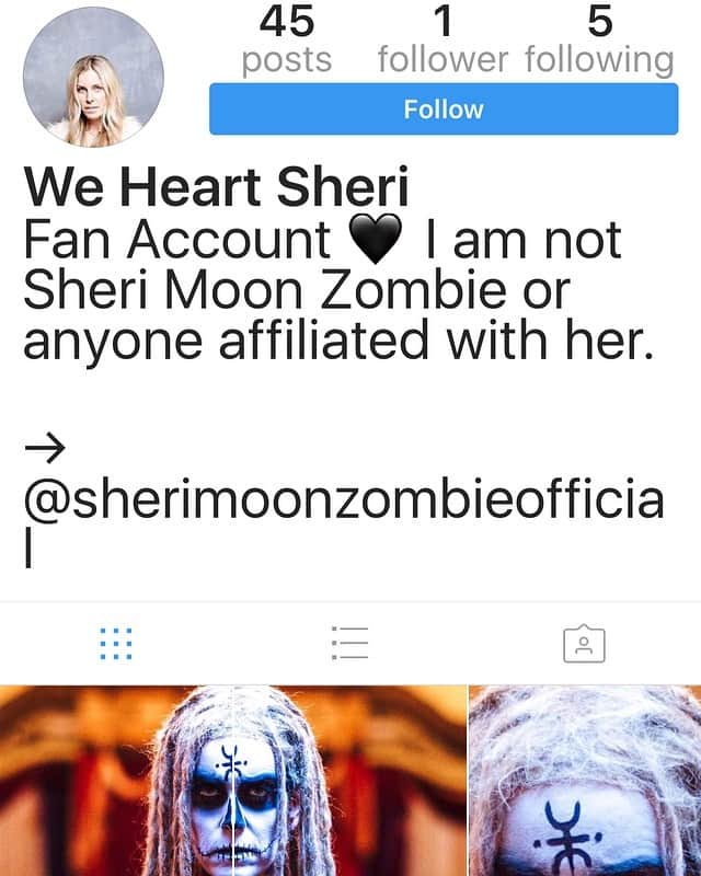 のインスタグラム：「Here is another cool account @weheartsheri . As you can see they need some followers. #sherimoonzombie #alittlehelp #thedevilsrejects #thelordsofsalem #houseof1000corpses #31」