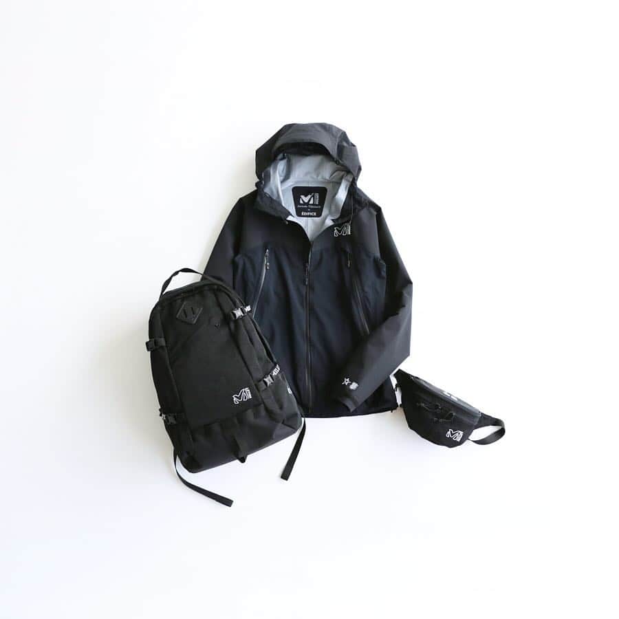 のインスタグラム：「【4.1（mon）On sale】 《MILLET × Daisuke Takahashi × ÉDIFICE》﻿ ﻿﻿﻿ フランスの歴史あるアウトドアブランド“MILLET”と探検家の高橋大輔氏、そしてÉDIFICEの3者によるコラボレートパックがいよいよ4月1日（月）より販売スタートです。﻿ ﻿ ﻿ “TYPHON TOUGH ST JKT”ティフォン タフ ストレッチ ジャケット、“ICE CAP ETM” アイスキャップ ETM、“KIRIBATI ETM” キリバチ ETMの3アイテムは希少性高く、シックな大人のアーバンアウトドアスタイルを格上げしてくれるアイテムです。﻿ ﻿﻿ ﻿﻿ ﻿ 【探検家 / 高橋大輔】 ﻿﻿ 「物語を旅する」をテーマに世界各地に伝わる神話、伝説の背景を探るべく旅を重ねる。2005年、実在したロビンソー・クルーソーの住居跡を発見。現在は山頂に残された錫杖頭の謎を追い剱岳に通う。 ﻿﻿ ﻿﻿ ※セーマンドーマン ﻿﻿ 志摩地方の海女が身に付ける魔除け。星形は一筆出かけることから元の場所に無事に戻る、格子は多くの目で魔物を見張るといわれる。不完全形を旅の成果により完成させるのが高橋流。 ﻿﻿ ﻿﻿ ﻿﻿ ﻿﻿ ﻿﻿ Bag :【MILLET × Daisuke Takahashi Daisuke × ÉDIFICE】¥16,000+tax﻿﻿ ﻿﻿ Waist bag : 【MILLET × Daisuke Takahashi Daisuke × ÉDIFICE】¥4,000+tax﻿﻿ ﻿﻿﻿ ﻿Blouson : 【MILLET × Daisuke Takahashi Daisuke × ÉDIFICE】¥36,000+tax﻿ ﻿﻿ ﻿﻿ ﻿﻿ ﻿﻿ #edifice #millet #exclusive #collaborate #icecapetm #collaboration #sportstyle #blousonstyle #urbanoutdoor #outdoorcoordinate #outdoorfashion #nylonbag #blackbag #backpack #waistbag #outdoor #outdoortools #triplename #mensfashion #mensstyle #menscoordinate #outdoorstyle #エディフィス #ミレー #高橋大輔 #アウトドア #アウトドアスタイル #アウトドアコーデ」