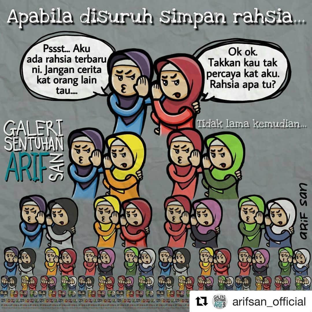 Koleksi Komik Malaysiaさんのインスタグラム写真 - (Koleksi Komik MalaysiaInstagram)「#Repost @arifsan_official with @get_repost ・・・ Kalau mulut tempayan boleh ditutup, bagaimana pula dengan mulut manusia? 🙊🙊🙊 #GaleriSentuhanArifSan」3月29日 21時01分 - tokkmungg_exclusive