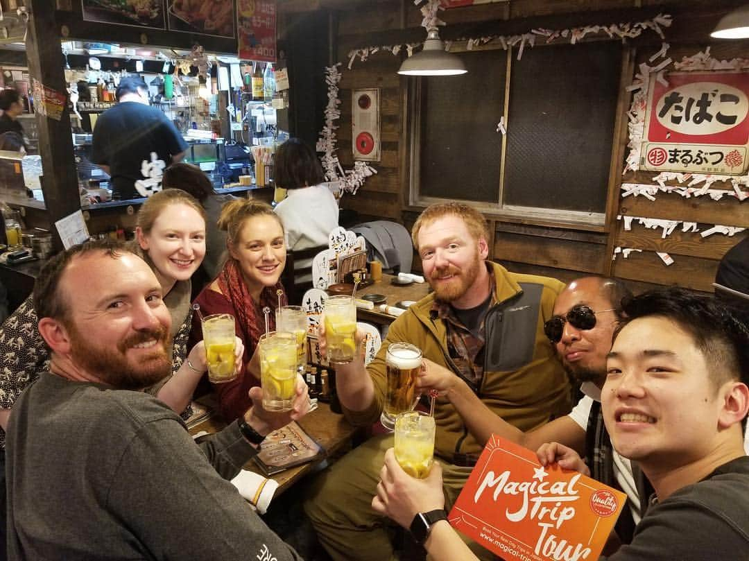 MagicalTripさんのインスタグラム写真 - (MagicalTripInstagram)「Welcome to @Magicaltripcom “Travel Deeper with a Local Guide!” ------------------------------------------------- 😋”Kanpai”😋 * You may learn some Japanese words when coming to Japan like “Arigato”, “Suimasen”...etc. Here is another one you should remember, “KANPAI🍻”, which means “cheers” in English. * Use this word while in Japan!🇯🇵 * Or shall we say that together on our tours?😁 * Check out our page if you’re interested in us 🙌 ------------------------------------------------- 【🌀What is #Magicaltrip 🌀】 * * * Unique travel experience with local guides in Japan! 🇯🇵🇯🇵 Our #locallguides will take you to the local and hidden places in Japan! * * Why don’t you make your special travel experience more unique and unforgettable with us? * * * 【😎Tour Information😎】 Please check out our unique tours in Japan👇👇 * * Bar Hopping tours🍶in Tokyo, Osaka, Kyoto, and Hiroshima,discovering the local #izakaya in Japan! 🍻🍻 * Food tours are not all about sushi🍣but also Japanese traditional food such as okonomiyaki, oden, sashimi, yakitori 😋😋 * Cultural-Walking tours🍀in Asakusa, Nakano, Akihabara, Tsukiji, Togoshiginza, Yanaka, Ryogoku, where you can dive into the deep Japanese cultures! 🚶🚶 * Explore Tokyolife with cycling tour🚴🚵, club-patrol💃, Karaoke night🎤 and sumo tour! 👀👀 * * * ⭐️Book our tours on the link of @Magicaltripcom profile page! ⭐️ * * #magicaltripcom #magicaltrip #tokyotour #kyototour #osakatour #hiroshimatour #tokyobarhopping #shinjukunights #shinjukunight #shinjukunightlife #kyotofoodtour #shibuyanight #shibuyanights #shibuyanightlife #asakusatou #kanpai  #localguide  #tokyotrip #japantrip #japantravel #beautyofjapan #tripadvisor #itadakimasu #japanreisen #japonviaje #japanreisen #tokio」3月29日 21時54分 - magicaltripcom