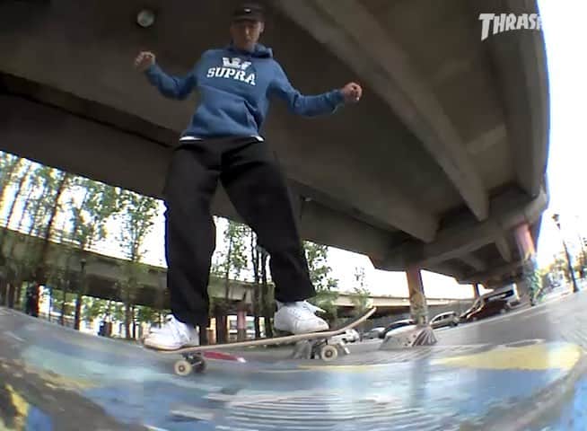 スラッシャーのインスタグラム：「Manny God @spencerhamilton 🔥 Watch the full @supraskateboarding ‘Elevate’ tour edit on ThrasherMagazine.com 📡」