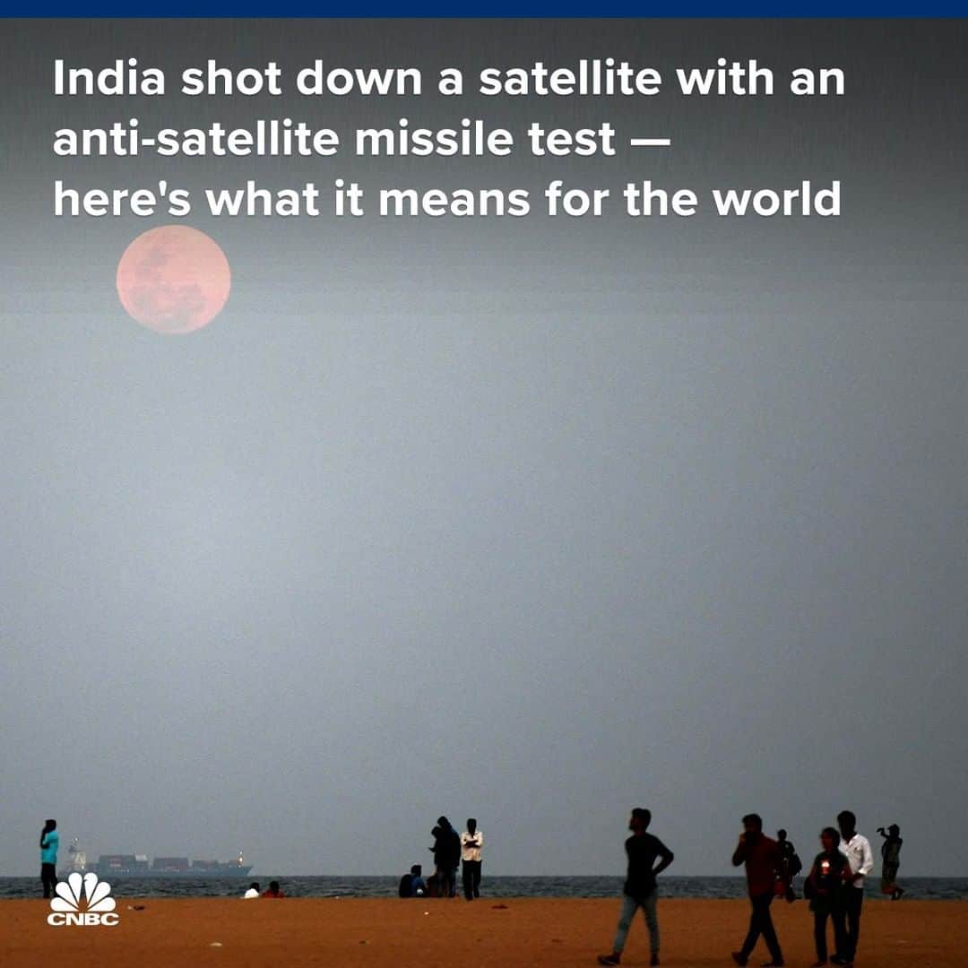 CNBCさんのインスタグラム写真 - (CNBCInstagram)「Many of the world’s superpowers are looking to space. 👀⁣ ⁣ India recently shot down a satellite with an anti-satellite missile, thus earning the country a spot in a mix of world powers that are exercising such capability. Many are watching as the United States, China and Russia sprint to equip their arsenals with anti-satellite missiles.⁣ ⁣ Still, while simultaneously touting the military strength the test demonstrates, India declared that it is "against the weaponization of outer space," according to Shambhu Hakki, a spokesperson for the Indian Embassy.⁣ ⁣ You can read more on what this means for global superpowers, at the link in bio.⁣ ⁣ *⁣ *⁣ *⁣ *⁣ *⁣ *⁣ *⁣ *⁣ ⁣ #India #Space #OuterSpace #Military #Defense #AntiSatellite #Missile #US #China #Russia #Politics #Explore #News #WorldNews #CNBC」3月29日 14時00分 - cnbc