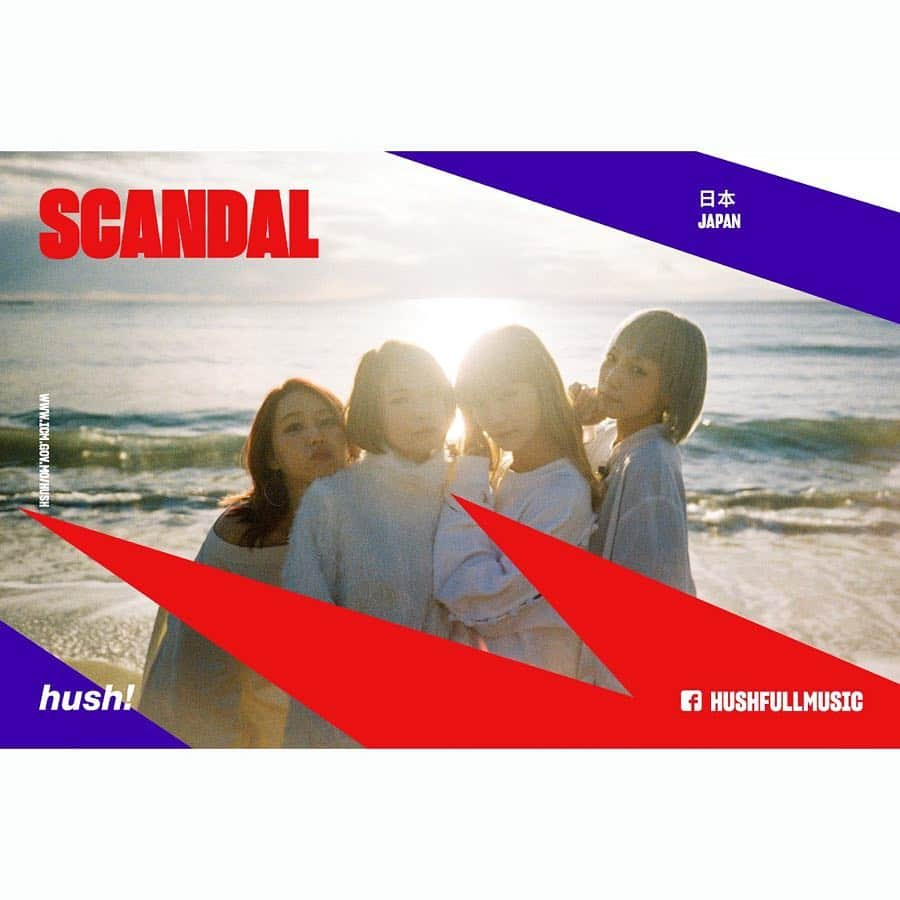 SCANDALさんのインスタグラム写真 - (SCANDALInstagram)「We’re headlining at one of the most popular music festivals in Macau "HUSH!! Full Music 2019" at Hac Sa Beach on May 1st. Looking forward to meeting all of you!! - 5月1日にマカオのハクサビーチで開催されるマカオ最大の音楽フェス "HUSH!! Full Music 2019" にヘッドライナーとして出演決定!! - 我地會在5月1日參加澳門每年既音樂盛事”2019 HUSH!! 沙灘音樂會”，記得唔好錯過！到時路環黑沙海灘見大家!  #scandal #hush」3月29日 19時00分 - scandal_band_official