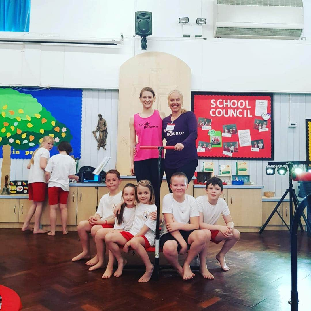 ブライオニー・ペイジさんのインスタグラム写真 - (ブライオニー・ペイジInstagram)「#Throwback to my visit at St Joseph’s Primary School in Chesterfield with @belcher_jenny (CEO of @boogiebounceofficial). Sharing a snippet of my Olympic journey hopefully inspired the children to believe they can achieve anything if they put their heart into it. The presentation was followed by a Q&A session and THEN I lead a fun exercise class on mini trampolines! The kids LOVED it and I had so much FUN! There was a LOT of laughing, screaming & roaring - especially during our “I Like to Move it Move it” routine 🎶 Looking forward to my next school visit! #inspireageneration @boogiebouncetrinity  #BOOGIEBOUNCEKIDZ #BoogieBounce #schoolfitness #kidsexercise #schoolsport #trampolining #minitrampoline #healthykids 💥Let’s put the fun back into school fitness!💥」3月30日 1時22分 - bryony_page