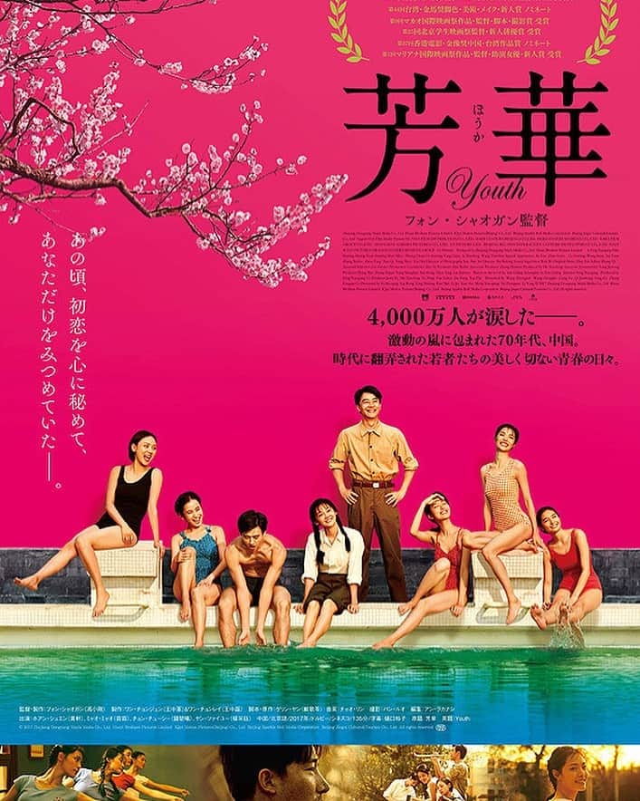 加藤るみさんのインスタグラム写真 - (加藤るみInstagram)「4/12より全国公開🎬 『芳華-Youth-』を一足早く鑑賞。 ． 舞台は、1970年代の中国🇨🇳 文化大革命、中越戦争…激動の時代。 時代に翻弄されながらも、真っ直ぐに生き抜く若者たちの姿に心を打たれます。 ． 青春映画ヲタク(笑)の私的に、 青春映画に心を奪われる演出といえば、"水"なんです。 プール、雨、汗、シャワー、海など。 この『芳華-Youth-』のポスターのビジュアルにもプールがありますね。 監督曰く、このプールのシーンにこだわったとか…💡 私もとっても好きなシーンです💠 ． 青春映画と言えど、戦争の残酷さをしっかりと描いています。 ワンカット６分間の戦争シーンが凄まじい衝撃…！ 目を背けたくなるほど…。 でもちゃんと観てほしい映画です。 ぜひ、劇場にてご覧ください！ ． @houkayouth  #映画 #芳華 #中国 #中国映画 #オススメ映画 #青春映画 #青春 #プール #フォンシャオガン #movie #cinema」3月30日 1時23分 - rumicinema