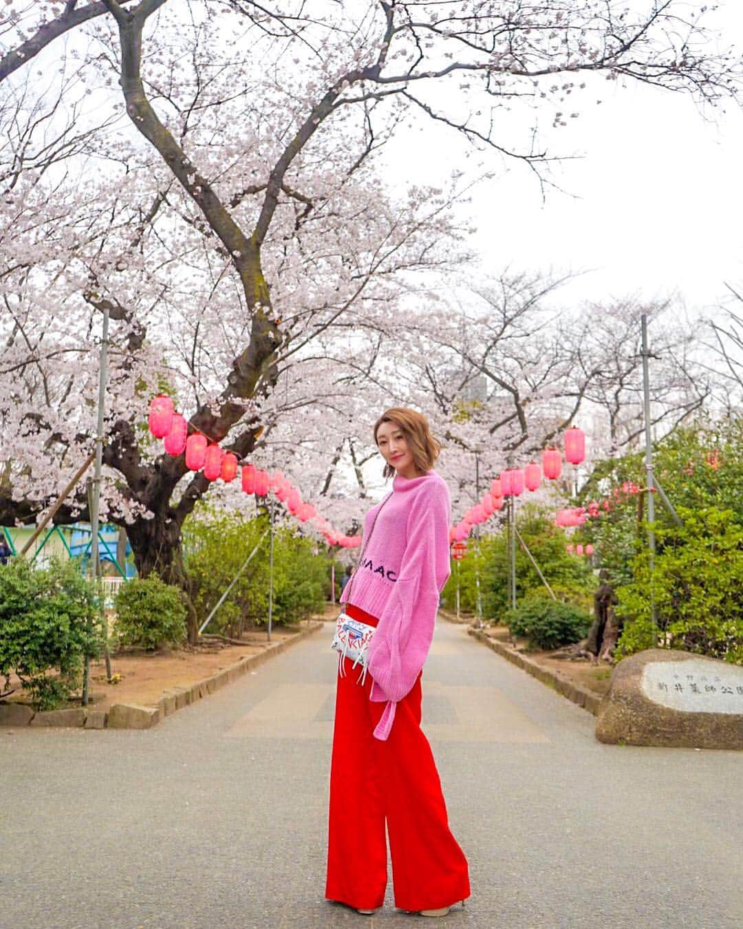 JUNKO（飯田順子）さんのインスタグラム写真 - (JUNKO（飯田順子）Instagram)「中野の方に行って 長い桜のトンネルをドライブ🚘しながらみてきた🌸 ・ そのあとこの公園で たこ焼きと焼きそば 買ってお花見🌸🌸 ・ 平成最後の桜🌸だから あったかい日にボート🚤 乗ってお花見したいな❤️ ・ #pink #花より団子 #花より団子 🍡になっちゃう人」3月30日 16時07分 - jun__ko_