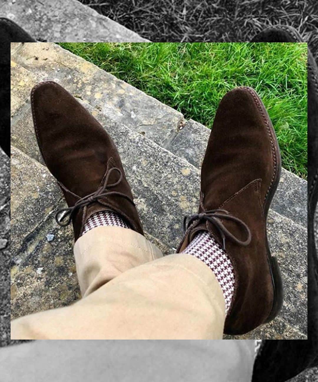 のインスタグラム：「Tetbury in Dark Brown Suede – photo credit @muddy250 #crockettandjones #madetobeworn」