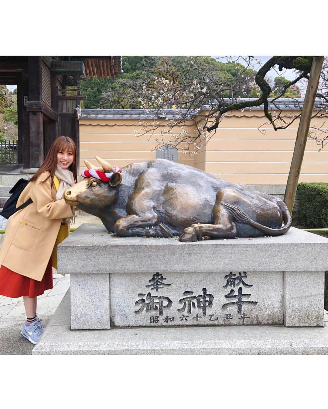 松中みなみさんのインスタグラム写真 - (松中みなみInstagram)「太宰府天満宮⛩🌸 ・ ・ もう3月も終わろうという頃に 3月初めに行った 福岡#太宰府天満宮 の思い出をぺた🍀 ・ 福岡で生放送あったので 前乗りして参拝してきたの❣️ ・ この頃は〝梅が満開じゃ〜✨って 喜んでたけど 今はもう桜の時期🌸✨ 時間が経つのは早いな〜💭✨ ・ ・ ・ #福岡 #神社 #太宰府 #学問の神様  #御朱印 #美文字 #御朱印ガール #御朱印集め  #御神牛 #🐂 #同い年 😳 #御朱印巡り #神社巡り #goshuin #shrine #dazaifu  #松中みなみ」3月30日 16時09分 - minami_matsunaka