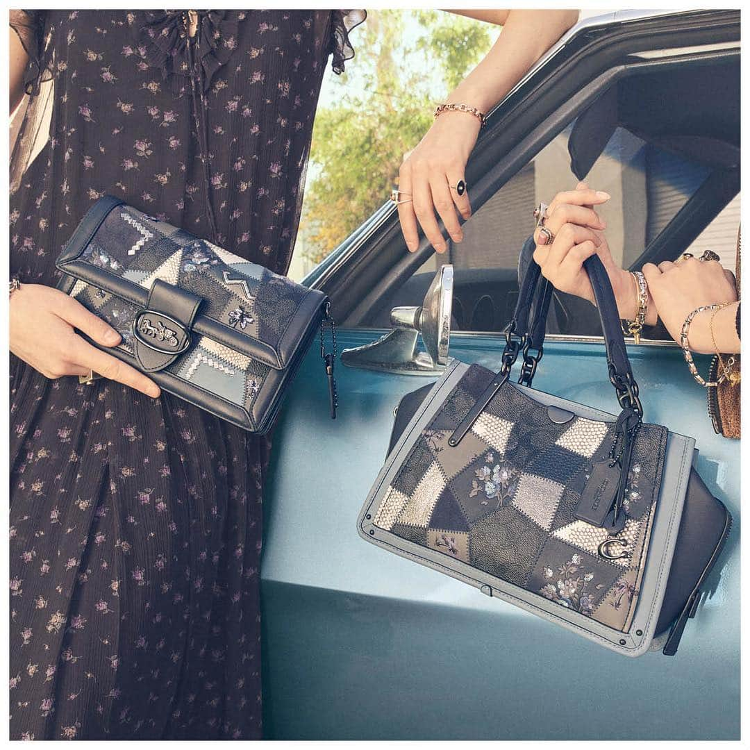 コーチさんのインスタグラム写真 - (コーチInstagram)「A different cut of blue. In a playful patchwork of inky indigos, our newest Riley and Dreamer bags. #CoachNY」3月30日 9時44分 - coach