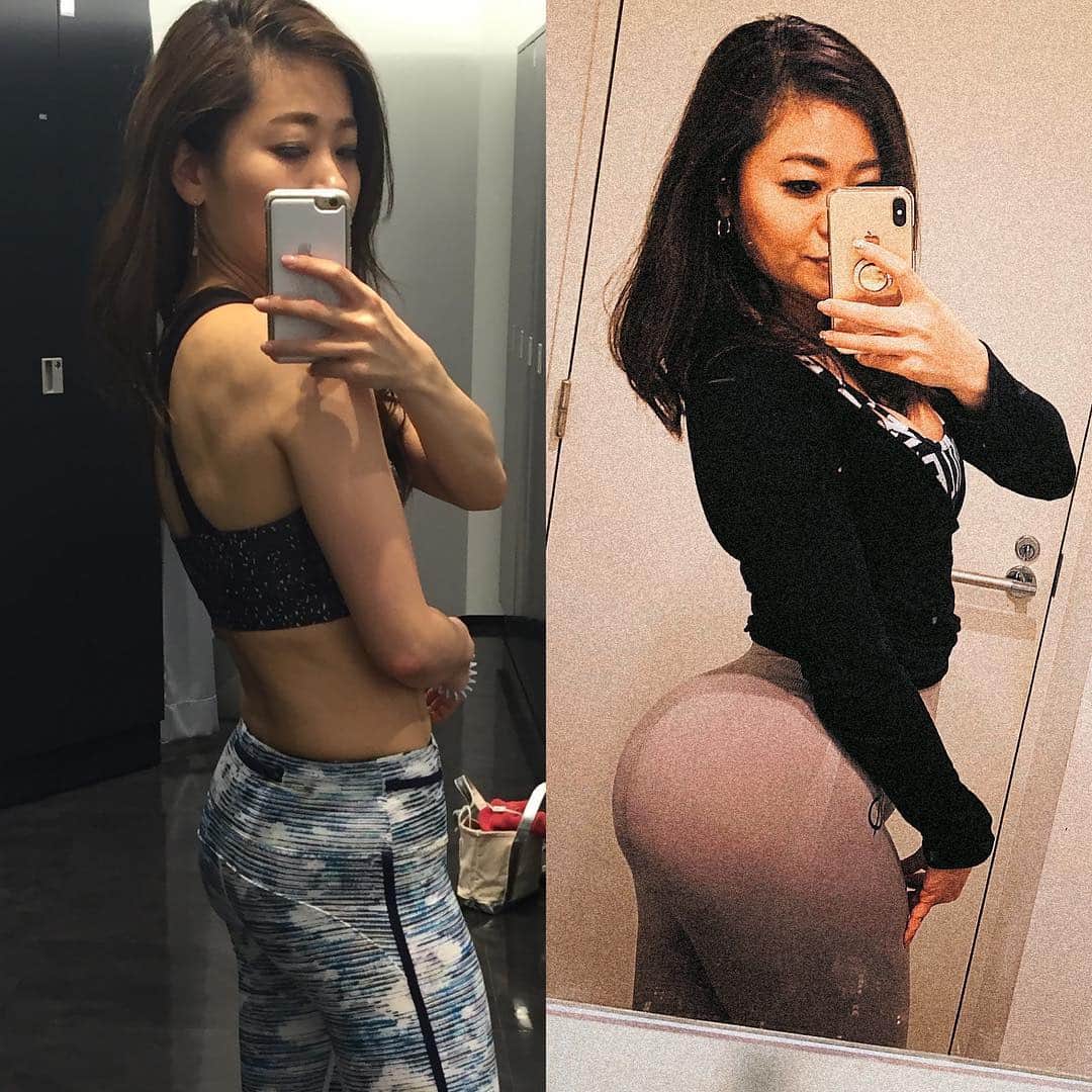 古渡奈々子のインスタグラム：「2016年5月→2019年3月  本格的にトレーニング始めて丸3年くらい  最初はほっそりしたお姉さんを目指していた 今年は色気のある国籍不明のおばさんを目指している(おばさんなのがポイントw)  歳相応の落ち着き、いい意味での加齢を きっとこれは、考え方、周りの人、生き方であって、内から出るものだと思う なので、日々を楽しく、明るく、ポジティブに過ごすことが大事で、他人と比べなくてもブレない強さが必要  若作りとは違うんです 若作りは痛々しい😢  だから、それを体現するためにも 身体を鍛えてデザインしていく (そして着られる服は限られる。笑)  毎年目指すイメージは変わるけど、ライフスタイルの中にあるという意味では、3年前の始めた時に戻った感じです  #お尻を強調する角度も身につけました #左はくいってしてないからより平ら #たいらといえば #はらたいら #分け目変わってない #彼氏いないという点も変わってない #なんということでしょう… #今日のタグもつまらない #そんな春の土曜日 #モチベーション #fitnessmotivation」