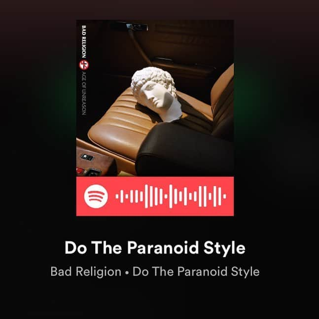 Bad Religionさんのインスタグラム写真 - (Bad ReligionInstagram)「Listen to our new single “Do The Paranoid Style” on @spotify’s New Punk Tracks playlist! . . . . #ageofunreason #dotheparanoidstyle #punk」3月30日 11時36分 - badreligionband