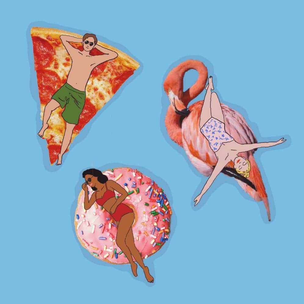 Apricots Artのインスタグラム：「Think about summer.  連日寒いので春を飛び越えて夏が恋しくなってしまった。。 Illusted by Mina」