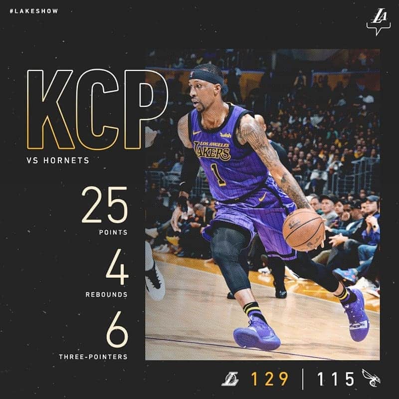 Los Angeles Lakersさんのインスタグラム写真 - (Los Angeles LakersInstagram)「#LakeShow finished strong with 6 players in double-figures. The squad sunk 18 three-pointers (6 coming from KC3) 👌 #LakersWin」3月30日 14時02分 - lakers