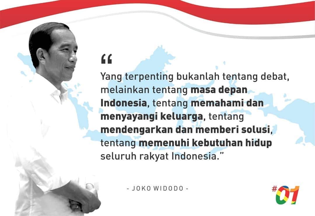 エリック・トヒルさんのインスタグラム写真 - (エリック・トヒルInstagram)「Pak Jokowi semakin memperlihatkan kematangan seorang pemimpin dan negarawan pada debat keempat malam ini. Beliau sangat tenang, matang dan fasih dalam menjawab berbagai pertanyaan yang diajukan.  Debat keempat ini semakin membuktikan bahwa Pak @jokowi adalah sosok pemimpin yang tepat dan dapat membawa Kemajuan untuk Indonesia.  #01IndonesiaMaju」3月31日 2時09分 - erickthohir
