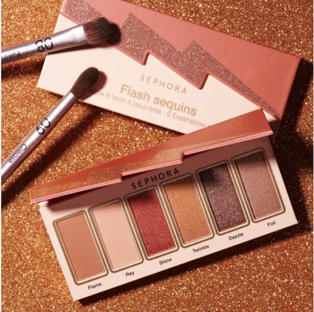 のインスタグラム：「✨ Let's introduce la trèèèès jolie palette Flash Sequins @sephoracollection composée de de 6 fards à paupières dans 3 effets : mats, métalliques et pailletés 😍 Vous aimez ? 😏 #SephoraPalettesInvasion #SephoraFrance」