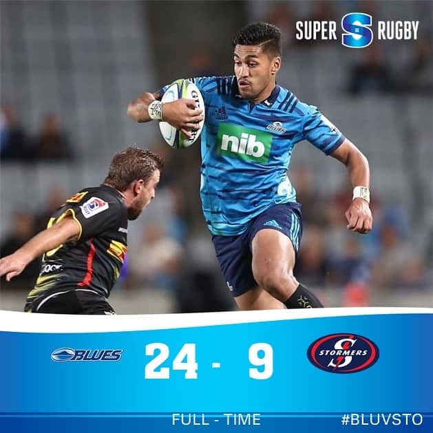 Super Rugbyさんのインスタグラム写真 - (Super RugbyInstagram)「RD#7 FULL-TIME #BLUvSTO Strong second half sees Blues overrun visiting Stormers in Auckland」3月30日 17時42分 - superrugby
