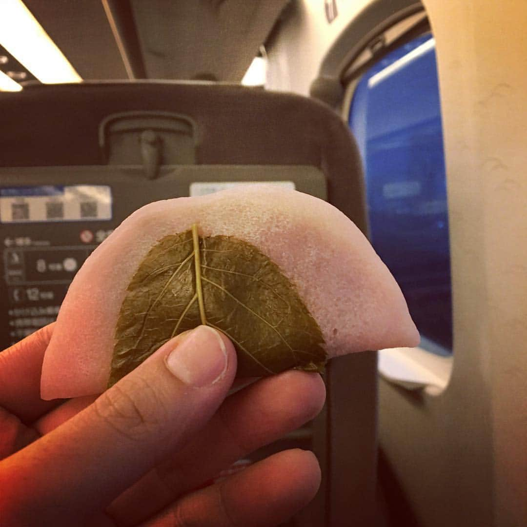 金子三勇士さんのインスタグラム写真 - (金子三勇士Instagram)「Seasonal Dessert #Sakuramochi #Sakura #Seasonal #Dessert #Shinkansen #Onboard #SeasonalDessert #Japan #新幹線 #東海道新幹線 #さくらもち #桜餅 #季節限定 #桜 #デザート #車内 #関東風」3月30日 18時12分 - miyujikaneko_official