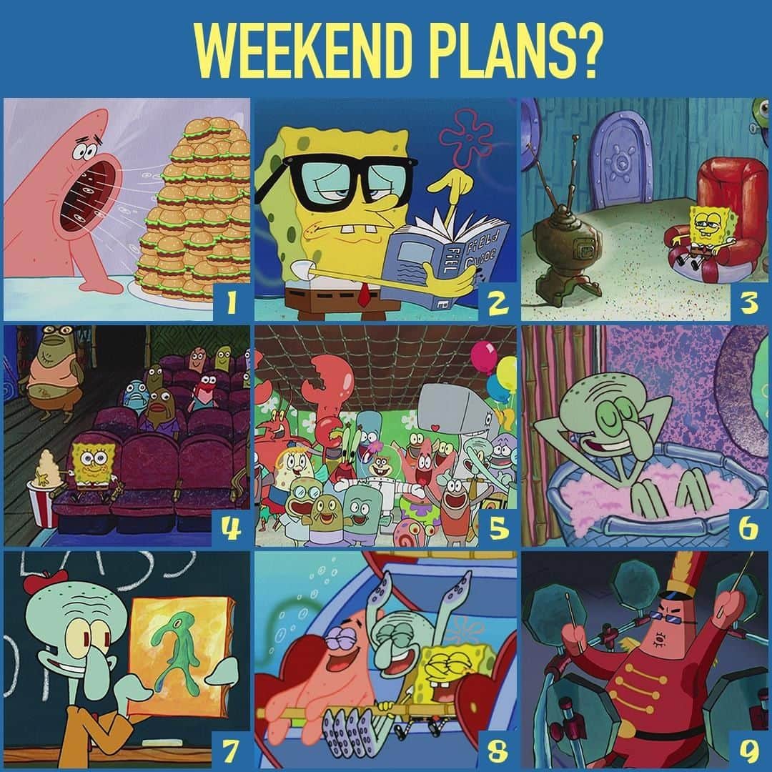 スポンジボブさんのインスタグラム写真 - (スポンジボブInstagram)「Our weekend will be somewhere between 1 & 3 #NoShame」3月30日 20時03分 - spongebob