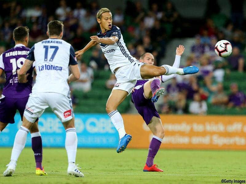 のインスタグラム：「本田がPKで今季7ゴール目! メルボルンは首位撃破で2連勝  #本田圭佑 #keisukehonda @keisukehonda #メルボルンビクトリー #merbournevictory #soccer #football #サッカー #PK #goal #ゴール #7点目 #gekisaka #ゲキサカ #⚽️」