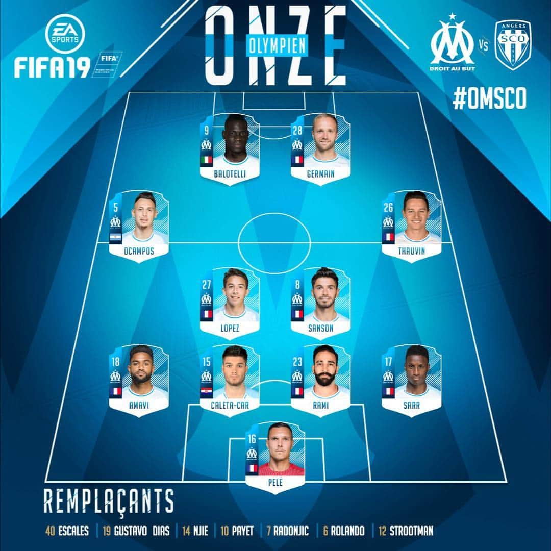 オリンピック・マルセイユさんのインスタグラム写真 - (オリンピック・マルセイユInstagram)「📋 Le XI de départ de nos Olympiens pour affronter Angers !🔥 ⠀ ⠀ Quels sont vos pronostics ? 🤔 #OMSCO」3月31日 0時11分 - olympiquedemarseille