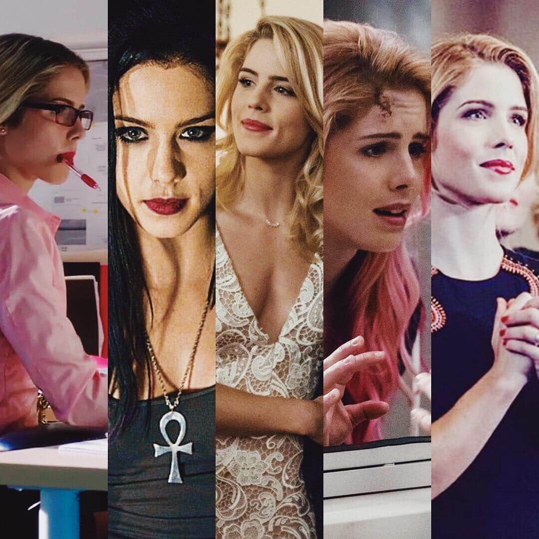 エミリー・ベット・リカーズのインスタグラム：「❤️🖤💛💕💜💙 The time has come to talk of many memes. Of bows and arrows and superheroes  and Olicity and Queens And why TGA is so damn hot And yes, canaries need more scenes... But wait just one minute  before we go and do all of that For this makes me out of breath  To have this not small chat  Felicity and I  are a very tight two But after one through seven we will be saying goodbye to you  I thank you all for the time we’ve shared The elevators we have climbed The monsters we have faced and scared  And The burgers we have dined  I will keep her in my heart for always And I hope that you can too Because she would not be alive if it weren’t for all of you 💕  Love,  Felicity and Me」