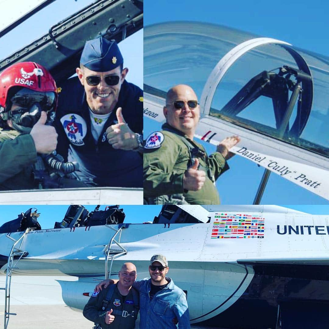 クリス・プラットさんのインスタグラム写真 - (クリス・プラットInstagram)「So incredibly proud of my brother @cullypratt for flying with the thunderbirds at #ThunderOverTheBay He pulled 9 G’s!!! I never tire of spending time with our men and women in uniform. Thanks to everyone @travisafb I leave feeling humbled, inspired and reminded of America’s exceptional strength. @solanosheriffsoffice」3月31日 3時32分 - prattprattpratt